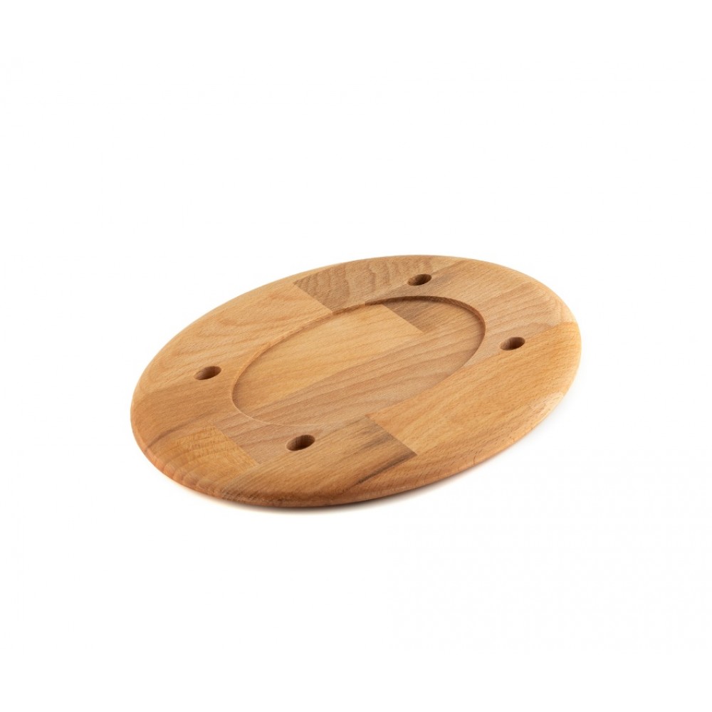 Suport de lemn pentru o farfurie ovala Hosse HSOISK1728, 17x28cm