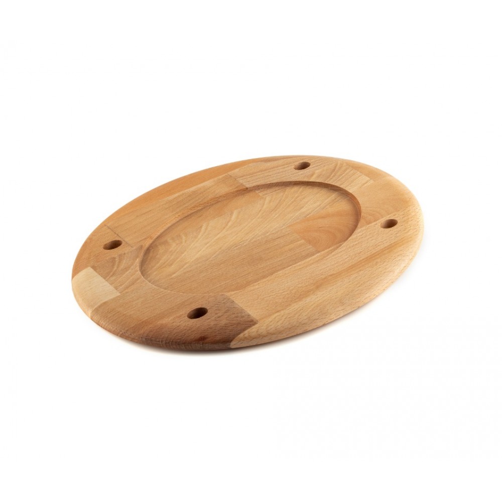 Suport de lemn pentru o farfurie ovala Hosse HSOISK2533, 25x33cm