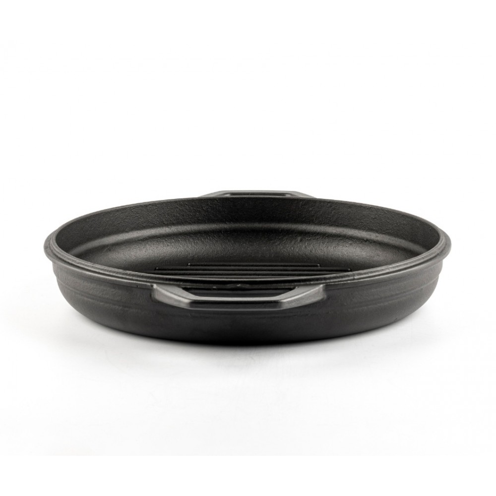 Tigaie grill din fontă emailată Hosse, Black Onyx, Ф22cm | Tigaie plată din fontă | Tigaie din fontă |