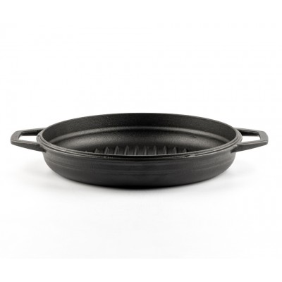 Tigaie grill din fontă emailată Hosse, Black Onyx, Ф22cm - Tigaie plată din fontă