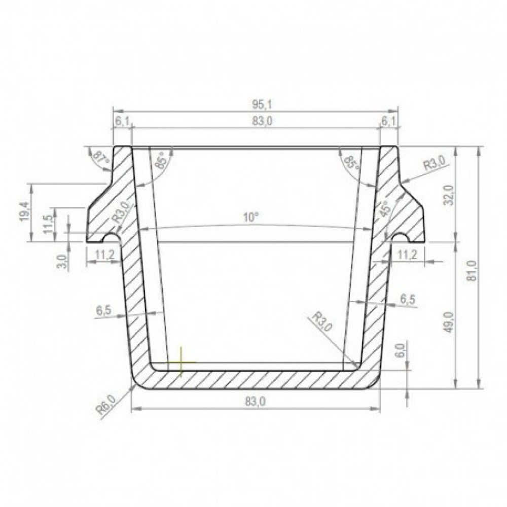 Cos de ardere sobe peleti din fontă Arce și altele, 95x70mm | Cos de ardere sobe peleti | Piese schimb sobe peleti |