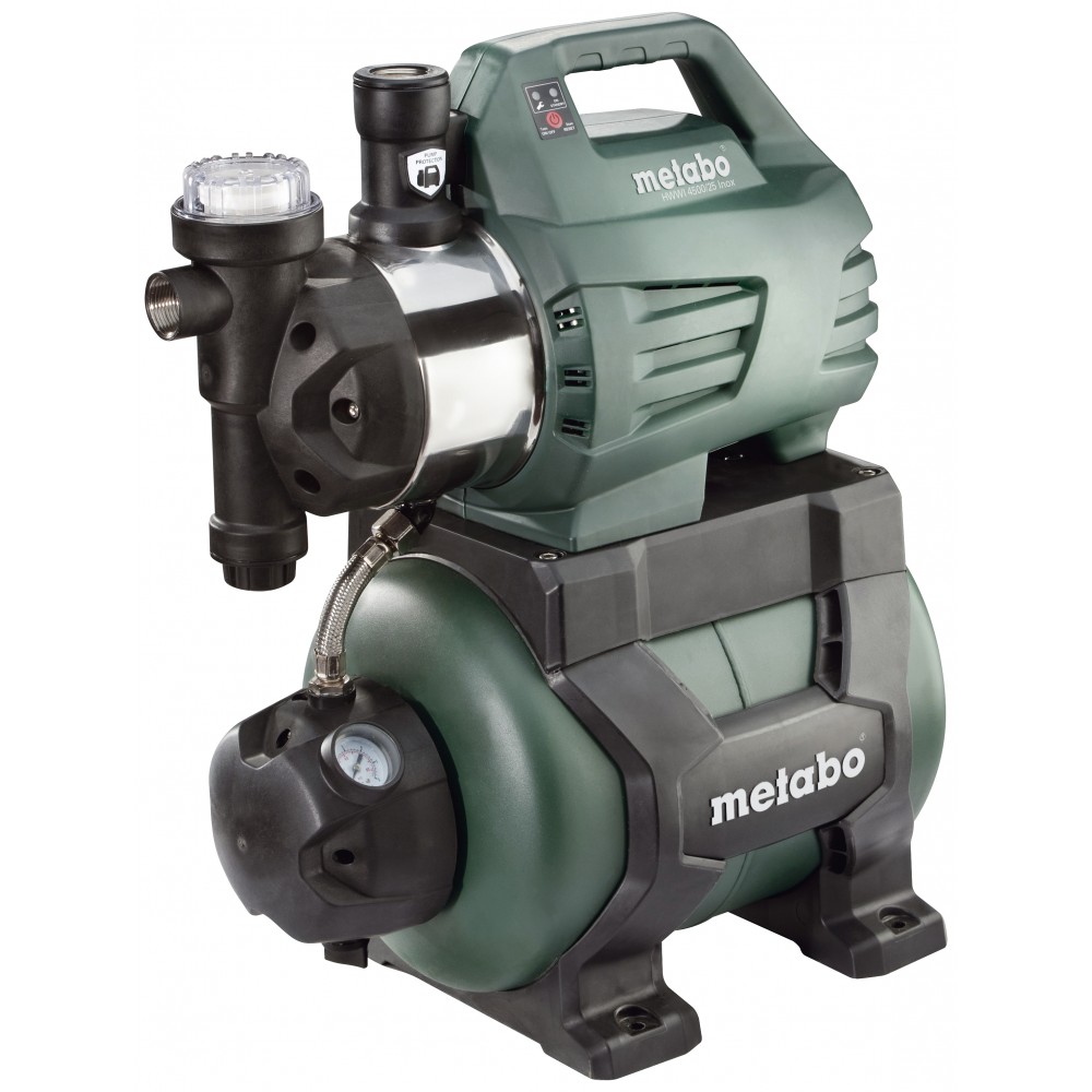 Pompa hidrofor monofazată METABO HWWI 4500/25 Inox, putere 1300 W, debit 4500 l/h, înălțime de refulare 48 m, capacitate rezervor 24 L