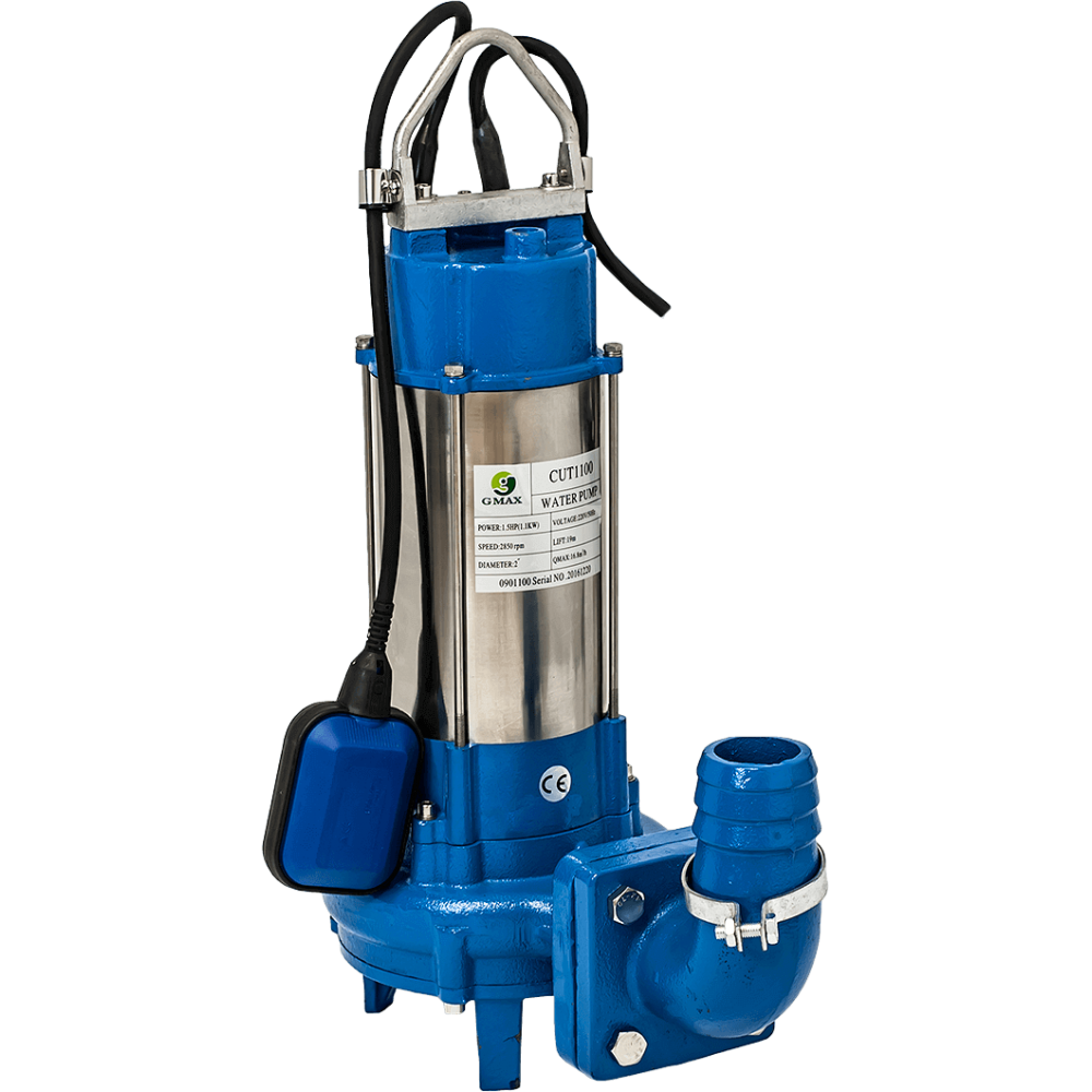 Pompă submersibilă de drenaj pentru apă menajeră cu tocător Gmax Cut cu plutitor extern – debit 21 m³/h, putere 1,5 kW, înălțime de refulare 23 m. | Pompe de apa electrice | Pompe de apă |