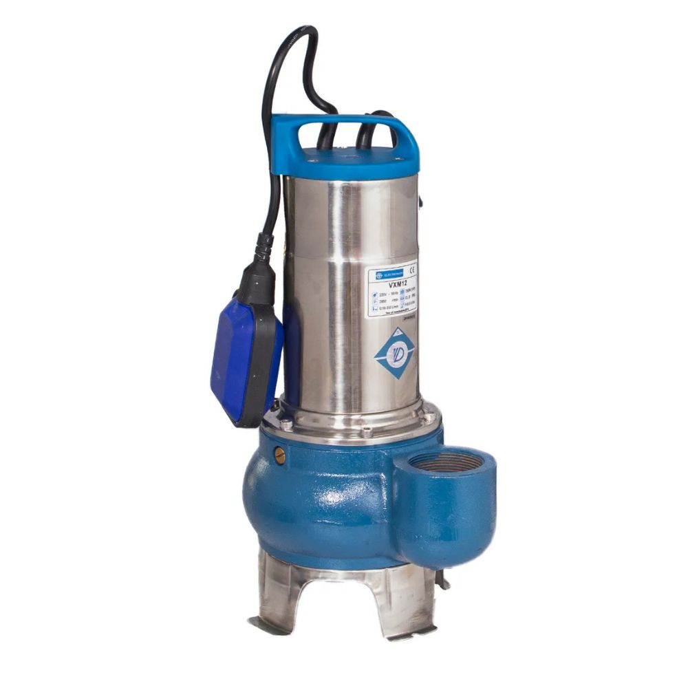 Pompă de drenaj Electromash VXM 12 – 2″, putere 0,75 kW, debit 21.000 l/h, înălțime de refulare 11,4 m, racord 2″, cu plutitor extern și carcasă din oțel inoxidabil. | Pompe submersibile | Pompe de apă |