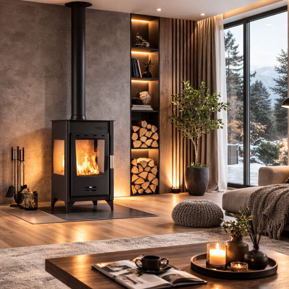 Semineu pe lemne / Soba Pe Lemne Balkan Energy ATS 90-10 3 SIDE, 12.12kW | Sobe pe Lemne | Semineе pe lemne |