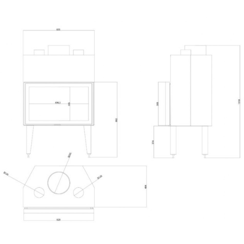 Focar Semineu Balkan Energy ATS STABLE AIR 800, cu conducte de aer, 15.95kW | Focare Seminee Pe Lemne | Focare Seminee |