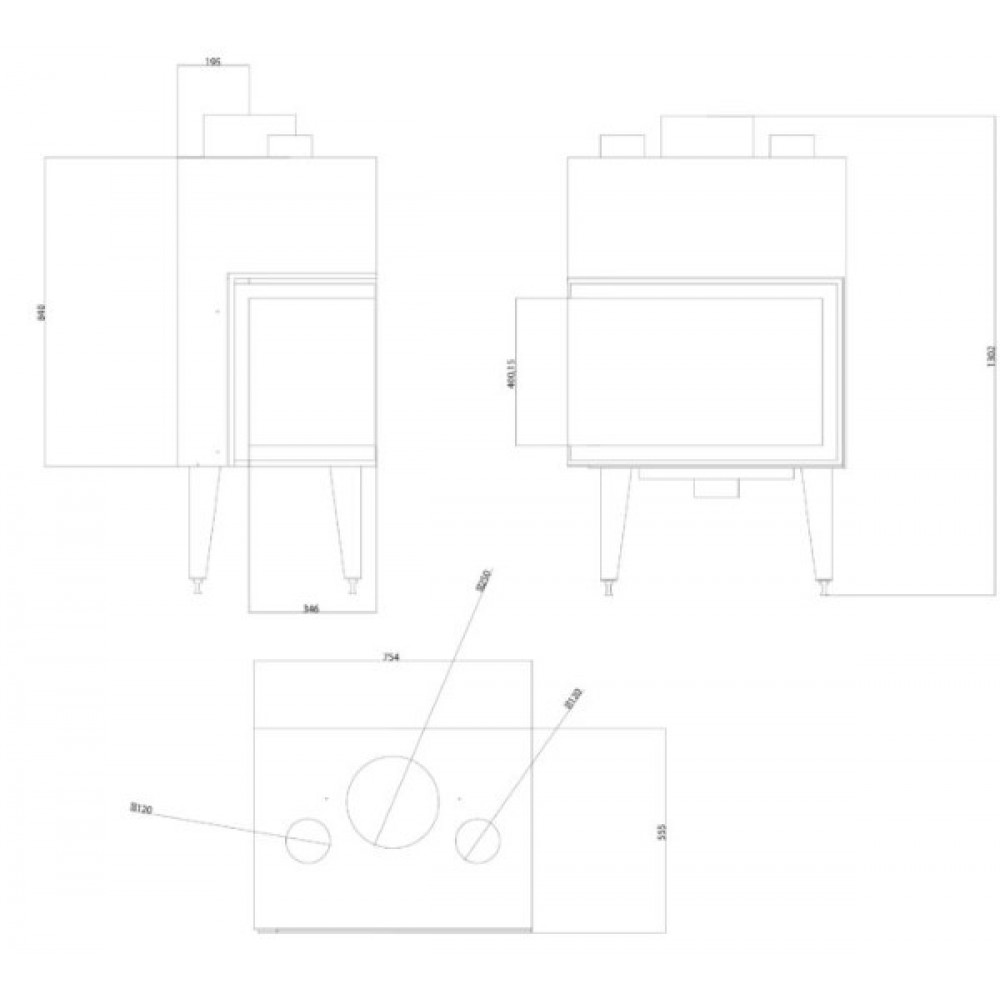 Focar Semineu Balkan Energy ATS STABLE AIR CORNER 700, cu conducte de aer, corect, 14.01kW | Focare Seminee Pe Lemne | Focare Seminee |
