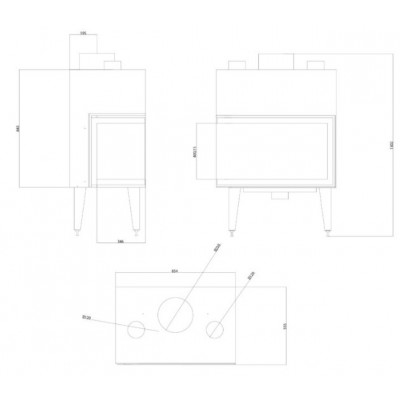 Focar Semineu Balkan Energy ATS STABLE AIR CORNER 800, cu conducte de aer, corect, 15.15kW - Compară produse