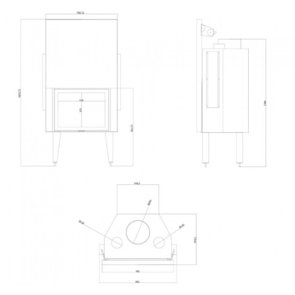 Focar Semineu Balkan Energy ATS STRAIGHT AIR 700, cu conducte de aer, 14.89kW | Focare Seminee Pe Lemne | Focare Seminee |