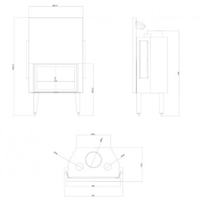 Focar Semineu Balkan Energy ATS STRAIGHT AIR 800, cu conducte de aer, 15.95kW - Compară produse