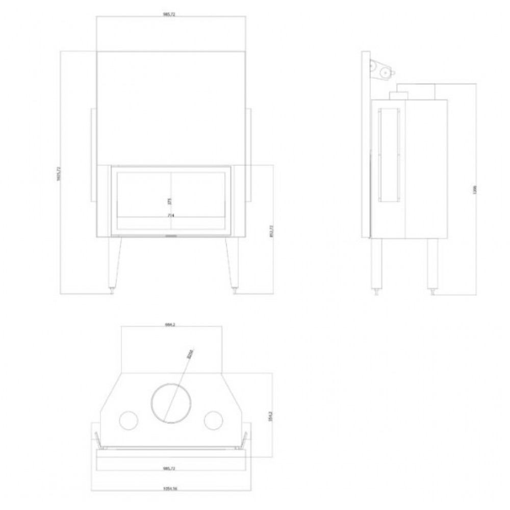 Focar Semineu Balkan Energy ATS STRAIGHT AIR 900, cu conducte de aer, 19.95kW | Focare Seminee Pe Lemne | Focare Seminee |