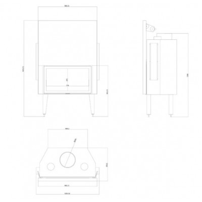Focar Semineu Balkan Energy ATS STRAIGHT AIR 900, cu conducte de aer, 19.95kW - Compară produse