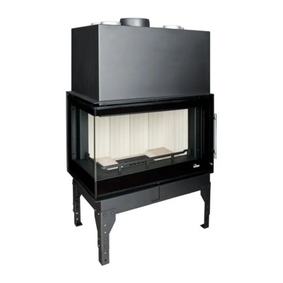 Focar Semineu UNIFLAM 760 EVO PBS cu conducte de aer și alimentare cu aer, sticlă curbată, partea stângă, 10 kW - Compară produse