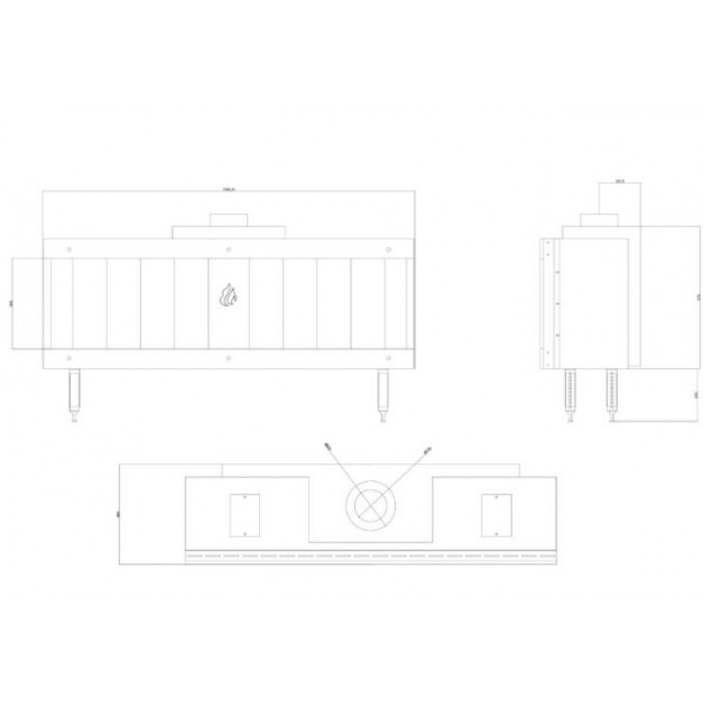 Șemineu pe gaz Balkan Energy GAS STRAIGHT 150, 13kW |  |  |