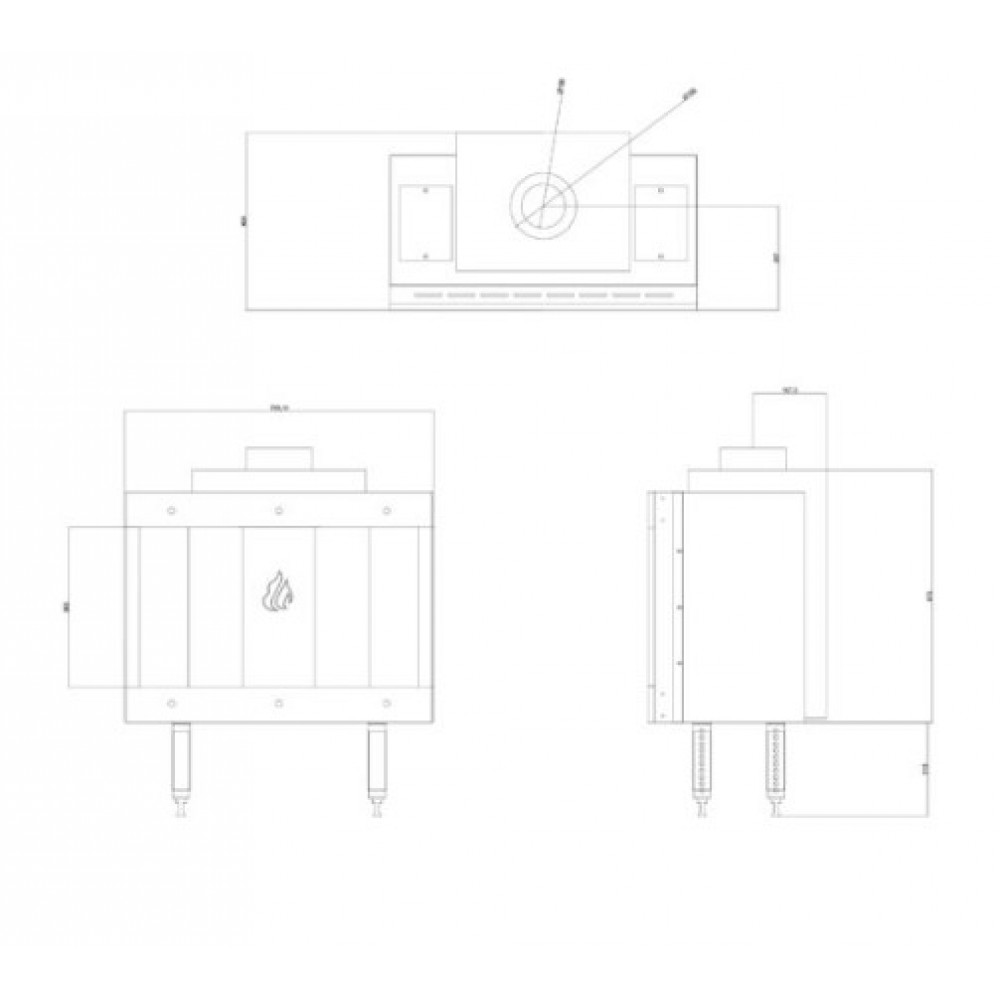 Șemineu pe gaz Balkan Energy GAS STRAIGHT 70, 7.8kW |  |  |