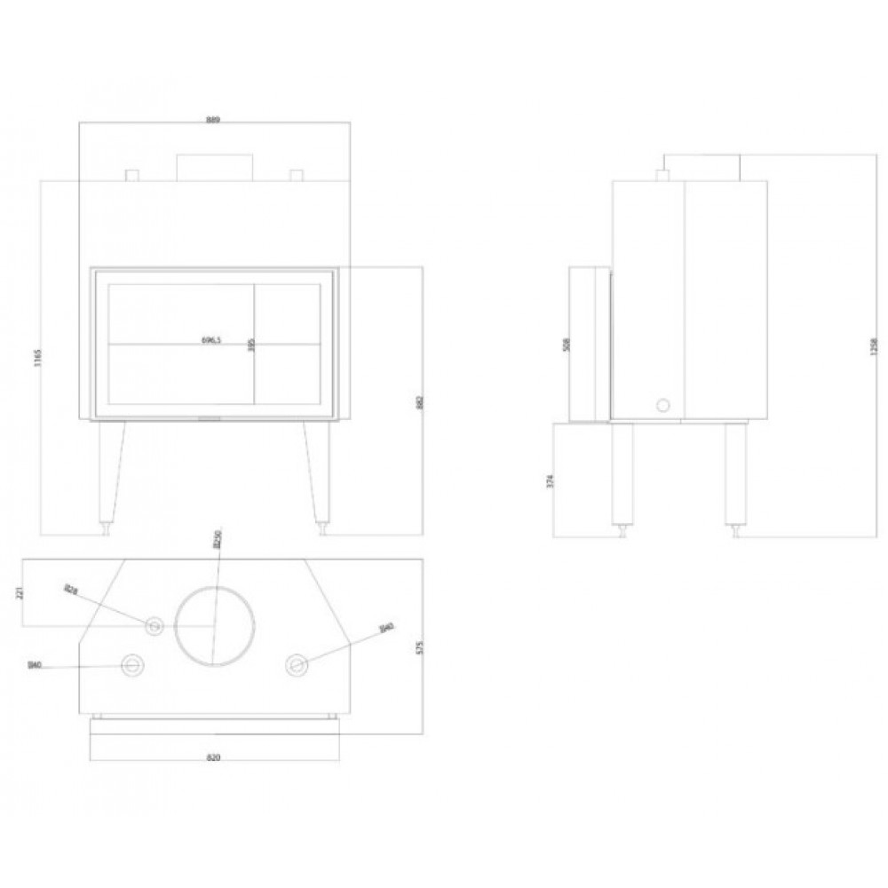 Termofocar / Focar Semineu Balkan Energy ATS STABLE HYDRO 800, 30.79kW | Focare Termosemineu Tip Centrala | Focare Seminee |