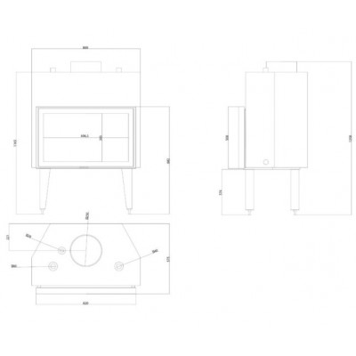 Termofocar / Focar Semineu Balkan Energy ATS STABLE HYDRO 800, 30.79kW - Compară produse
