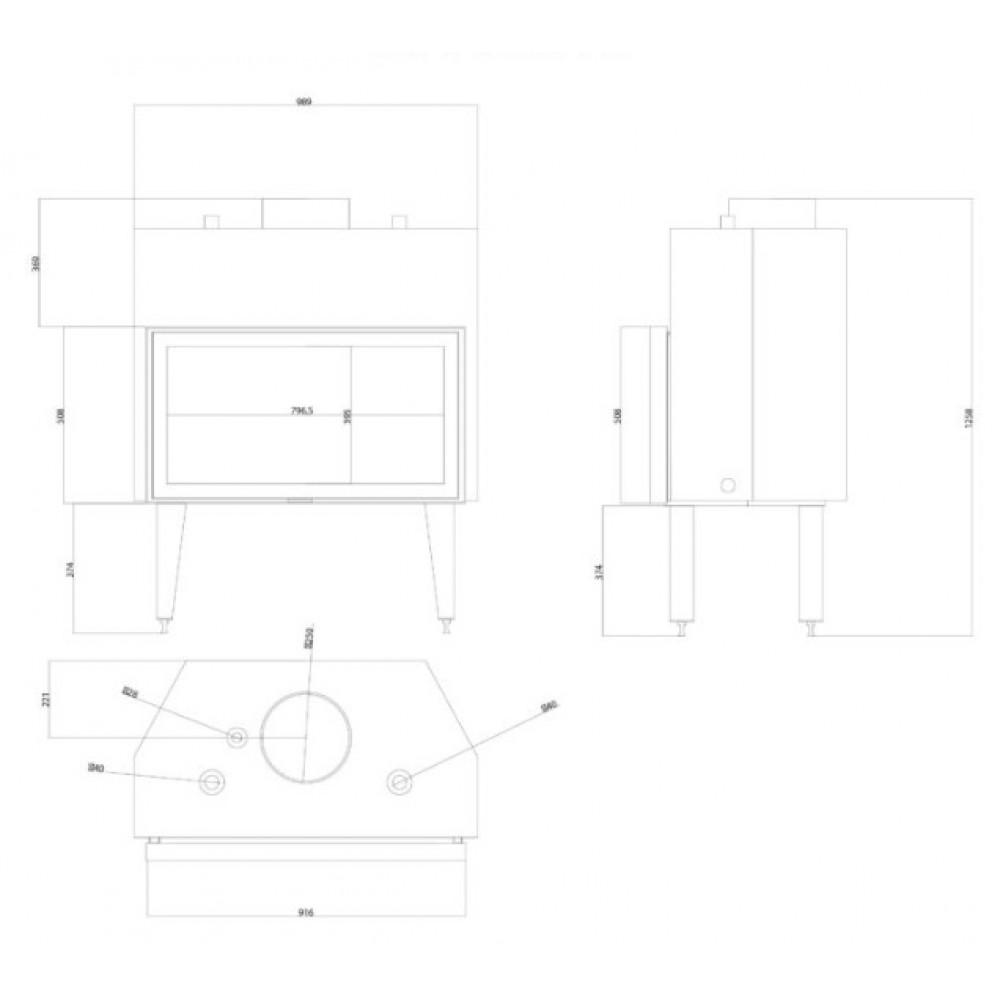 Termofocar / Focar Semineu Balkan Energy ATS STABLE HYDRO 900, 32.2kW | Focare Termosemineu Tip Centrala | Focare Seminee |