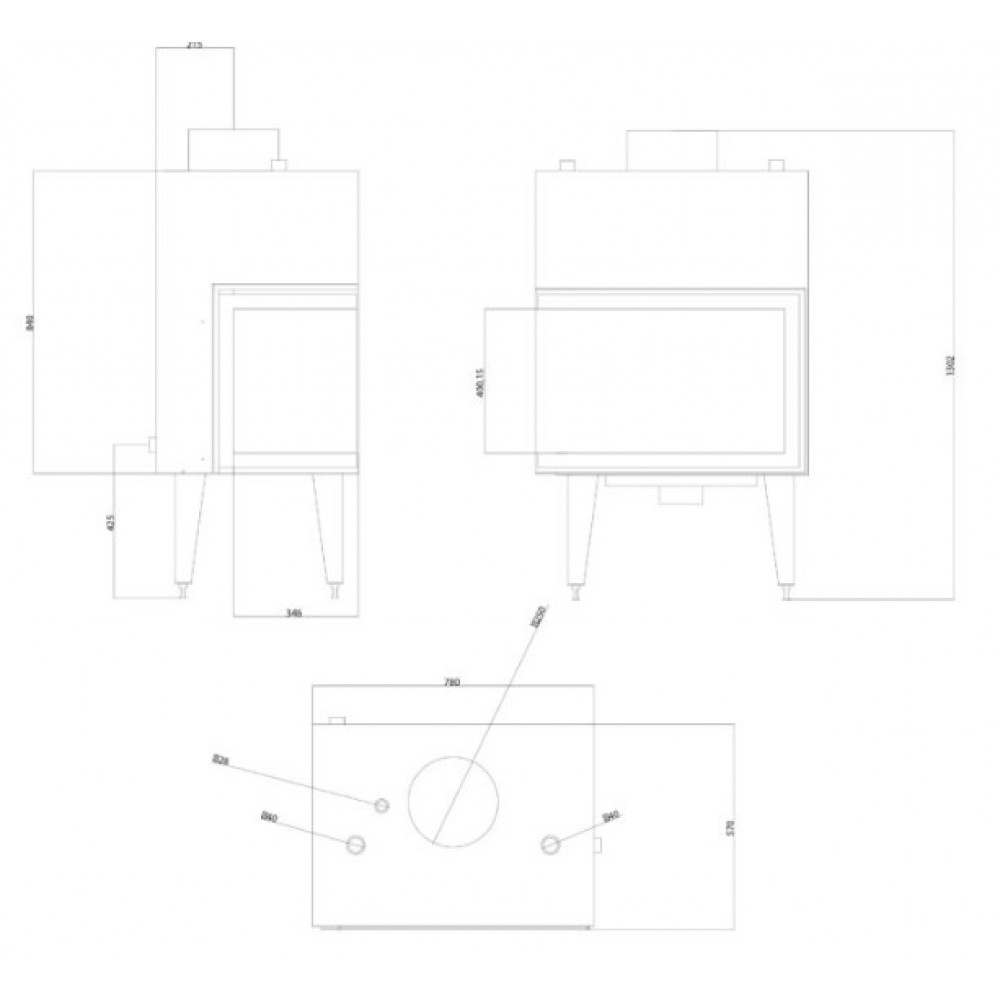 Termofocar / Focar Semineu Balkan Energy ATS STABLE HYDRO CORNER 700, stânga, 19.56kW | Focare Seminee Pe Lemne | Focare Seminee |