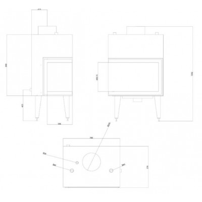 Termofocar / Focar Semineu Balkan Energy ATS STABLE HYDRO CORNER 700, dreapta, 19.56kW - Compară produse