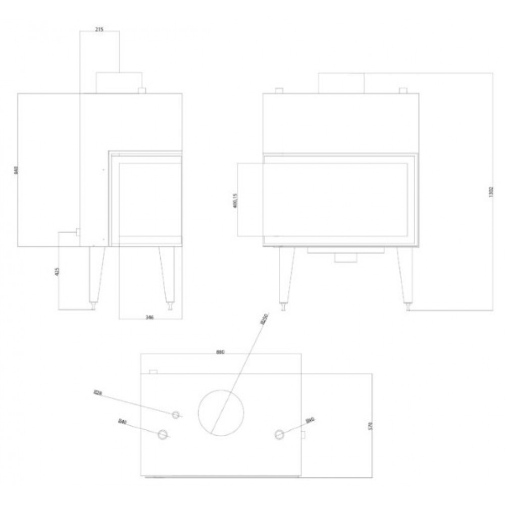 Termofocar / Focar Semineu Balkan Energy ATS STABLE HYDRO CORNER 800, stânga, 24.58kW | Focare Seminee Pe Lemne | Focare Seminee |