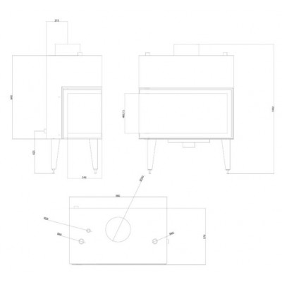 Termofocar / Focar Semineu Balkan Energy ATS STABLE HYDRO CORNER 900, dreapta, 27.23kW - Compară produse