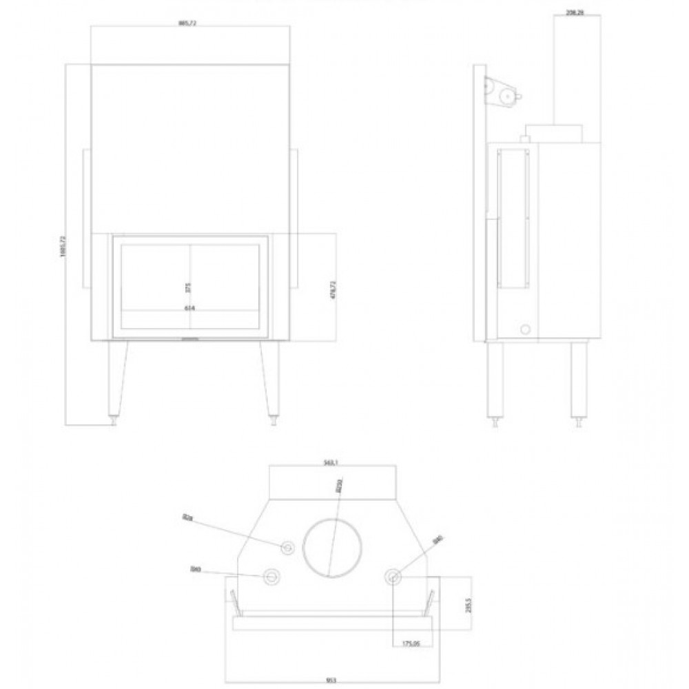 Termofocar / Focar Semineu Balkan Energy ATS STRAIGHT HYDRO 800, 29.58kW | Focare Seminee Pe Lemne | Focare Seminee |