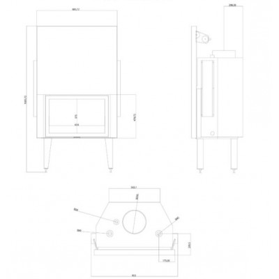 Termofocar / Focar Semineu Balkan Energy ATS STRAIGHT HYDRO 800, 29.58kW - Compară produse