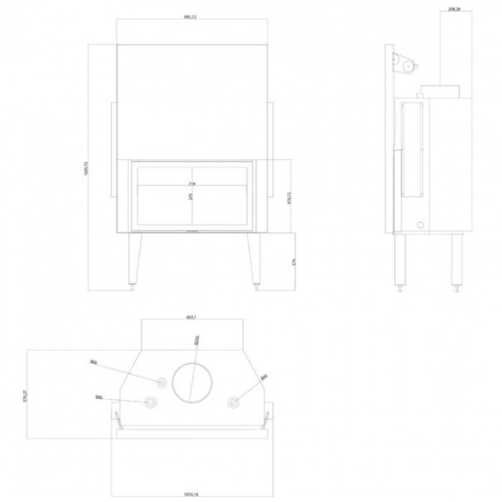 Termofocar / Focar Semineu Balkan Energy ATS STRAIGHT HYDRO 900, 32.2kW | Focare Seminee Pe Lemne | Focare Seminee |