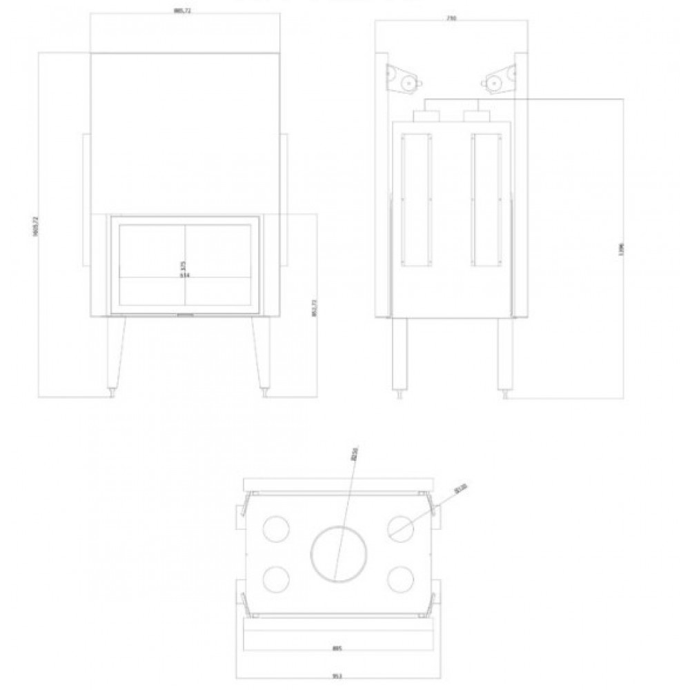 Focar Semineu Balkan Energy ATS TUNNEL AIR 800, cu conducte de aer, 16.1kW | Focare Seminee Pe Lemne | Focare Seminee |