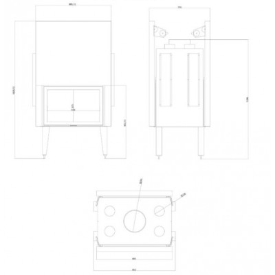 Focar Semineu Balkan Energy ATS TUNNEL AIR 800, cu conducte de aer, 16.1kW - Compară produse