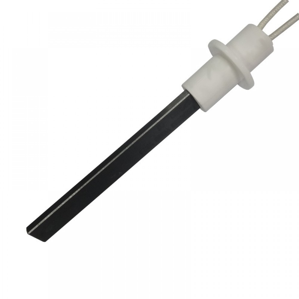 Rezistenta aprindere cu cristal de cuarț negru pentru soba peleți Ravelli, Moretti Design, Karmek One, BURNiT și altele, lungime totală 127mm, 400W | Rezistenta aprindere peleti | Piese schimb sobe peleti |