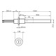 Rezistenta aprindere cu cristal de cuarț negru pentru soba peleți Ravelli, Anselmo Cola, Moretti Design, Operа, Karmek One și altele, lungime totală 125mm, 330W | Rezistenta aprindere peleti | Piese schimb sobe peleti |