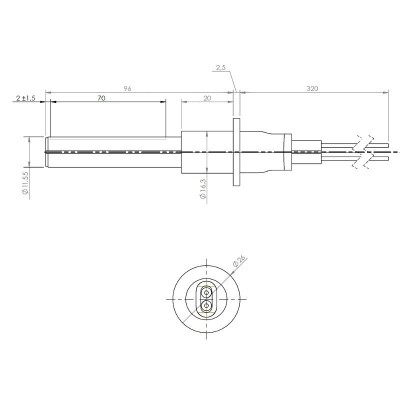 Rezistenta aprindere ceramica pentru soba peleti MCZ, RED si altele, lungime totala 107mm, 315W - Rezistenta aprindere peleti