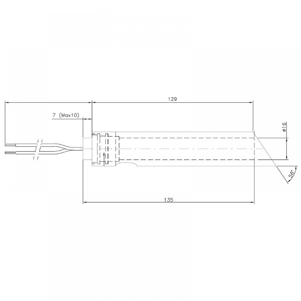Kit rezistenta aprindere cu tub de ghidare pentru sobe peleți Jotul, Ravelli și altele, lungime totală 144mm, 350W | Rezistenta aprindere peleti | Piese schimb sobe peleti |