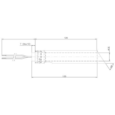 Kit rezistenta aprindere cu tub de ghidare pentru sobe peleți Jotul, Ravelli și altele, lungime totală 144mm, 350W - Rezistenta aprindere peleti
