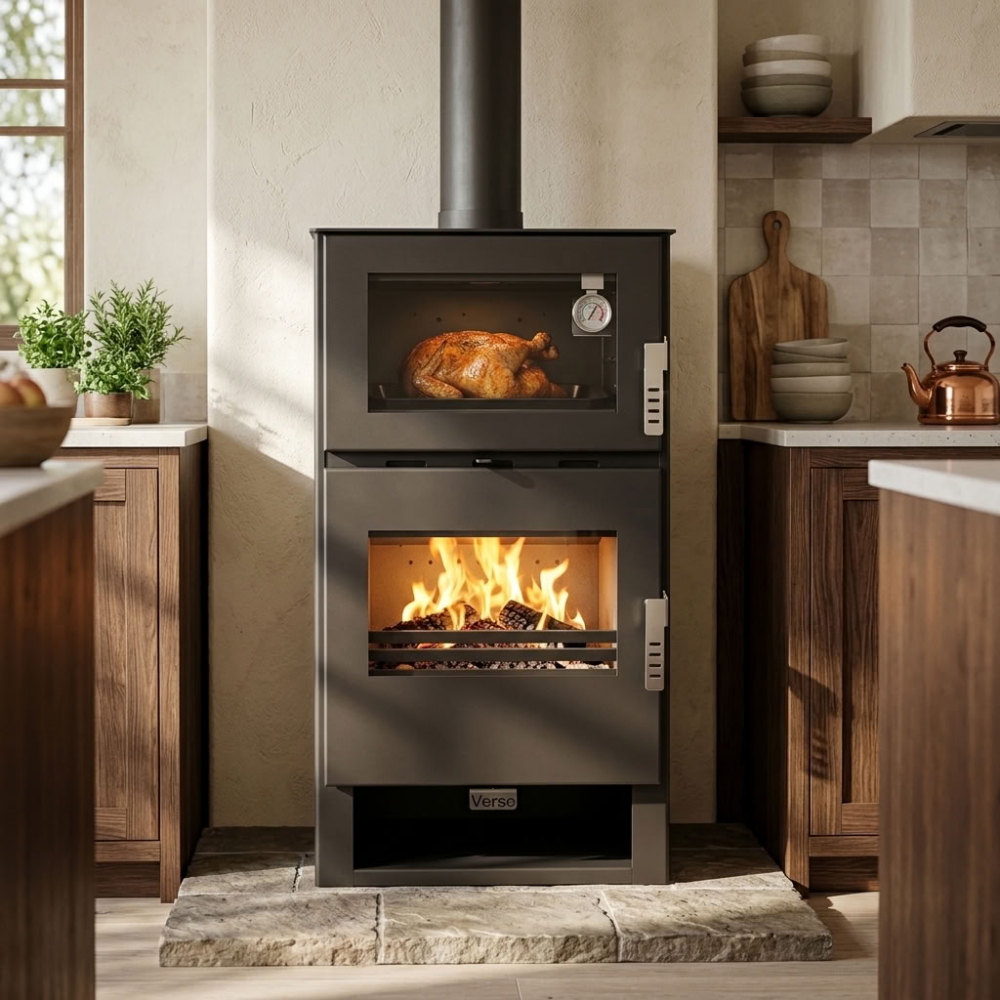 Semineu pe lemne / Soba Pe Lemne Verso F, Dotat Cu Cuptor Pentru Gatit, Putere 9kW | Sobe pe Lemne | Semineе pe lemne |