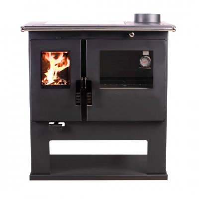 Soba de Gatit Pe Lemne Verso CS Inox Ceramic Cu Cuptor Din Inox Si Plita Vitroceramica, Dreapta, 7.7kW - Verso