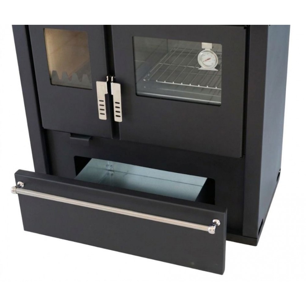 Soba de Gatit Pe Lemne Verso CS Plus cu cuptor din inox și plită din oțel, Negru, Dreapta, 7.7kW | Sobe cu Cuptor | Seminee pe lemne |