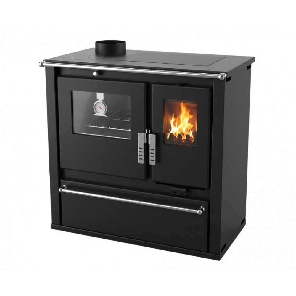 Soba de Gatit Pe Lemne Verso CS Plus Cu Cuptor Din Inox Si Plita Din Otel, Negru, Stanga, 7.7kW