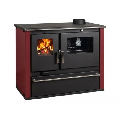 Soba de Gatit Pe Lemne Verso CS Plus Cu Cuptor Din Otel Si Plita Din Otel, Rosu, Dreapta, 7.7kW - Verso
