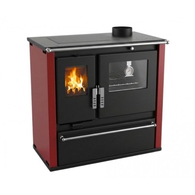 Soba de Gatit Pe Lemne Verso CS Plus Cu Cuptor Din Inox Si Plita Din Otel, Rosu, Dreapta, 7.7kW - Verso