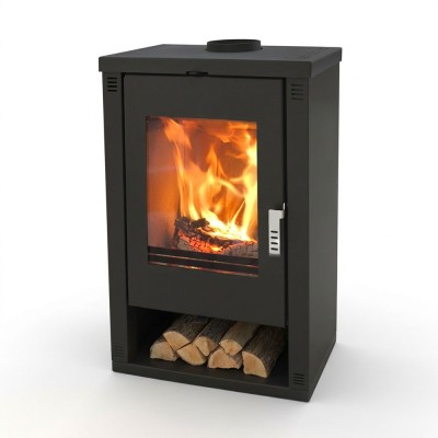 Semineu pe lemne / Soba Pe Lemne Verso Theia, Negru, 9kW - Verso