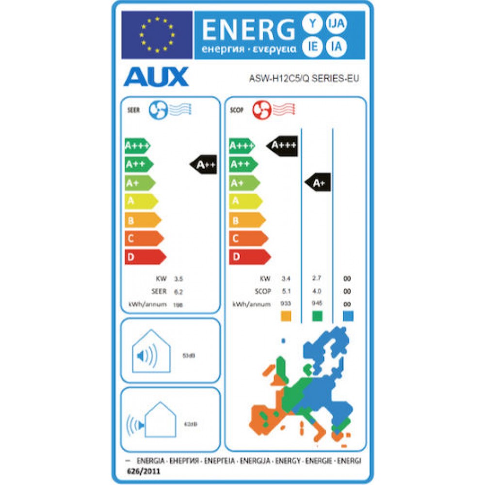 Aer condiționat inverter cu WiFi AUX, 12000 BTU | Aer condiționat de perete | Aer condiționat |