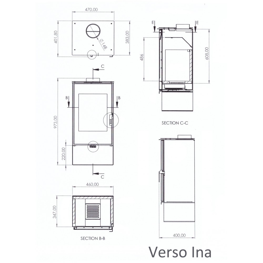 Soba Pe Lemne Verso Ina, 7.5kW | Sobe pe Lemne | Seminee |