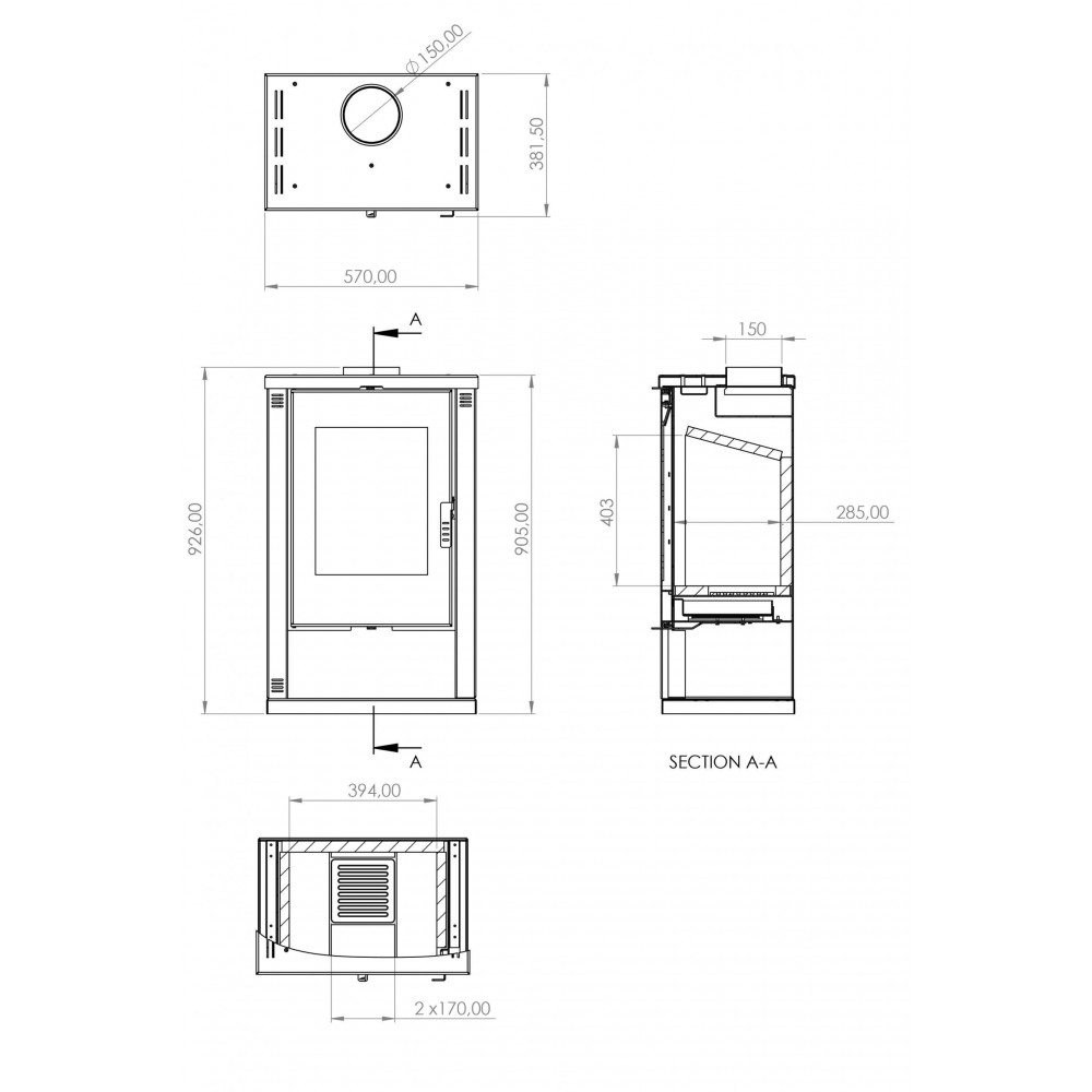 Soba Pe Lemne Verso Lheia Fildes, 7.5 kW | Sobe pe Lemne | Seminee |