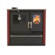 Soba de Gatit Pe Lemne Verso CS Plus cu cuptor din inox și plită vitroceramică, Roșu, Stânga, 7.7kW | Sobe cu Cuptor | Seminee pe lemne |