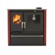 Soba de Gatit Pe Lemne Verso CS Plus cu cuptor din inox și plită vitroceramică, Roșu, Dreapta, 7.7kW | Sobe cu Cuptor | Seminee pe lemne |