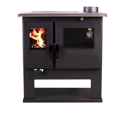 Soba de Gatit Pe Lemne Verso CS Plus Cu Cuptor Din Inox Si Plita Vitroceramica, Negru, Dreapta, 7.7kW - Verso