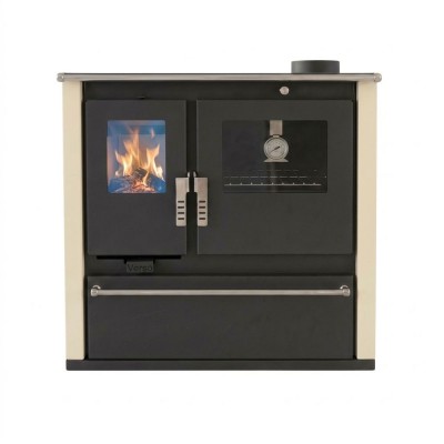 Soba de Gatit Pe Lemne Verso CS Plus Cu Cuptor Din Inox Si Plita Din Otel, Fildes, Dreapta, 7.7kW - Verso